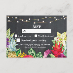 Cartes d'invitation de mariage RSVP Aloha Tropical