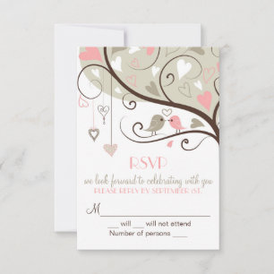 Cartes d'invitation de mariage RSVP avec des tourt
