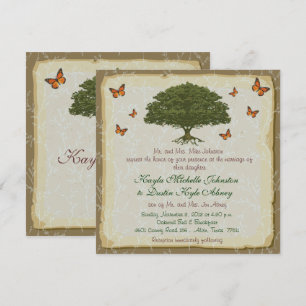 Cartes d'invitation de mariage rustiques avec mona