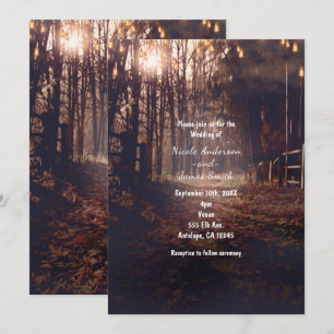 Cartes d'invitation de mariage rustiques de route