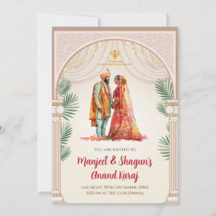 Cartes d'invitation de mariage Sikh Invitations nu