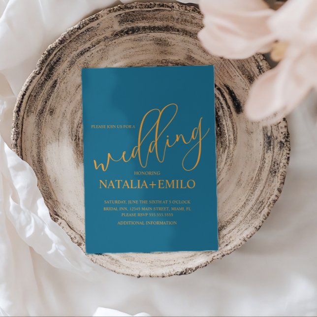 Cartes d'invitation de mariage simples avec un thè (Créateur téléchargé)