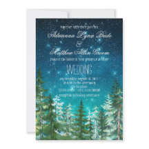 Cartes d'invitation de mariage sous les arbres de