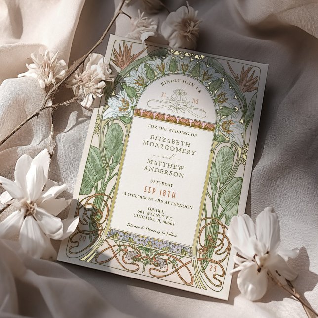 Cartes d'invitation de mariage Strelitzia Foil Nou (Créateur téléchargé)