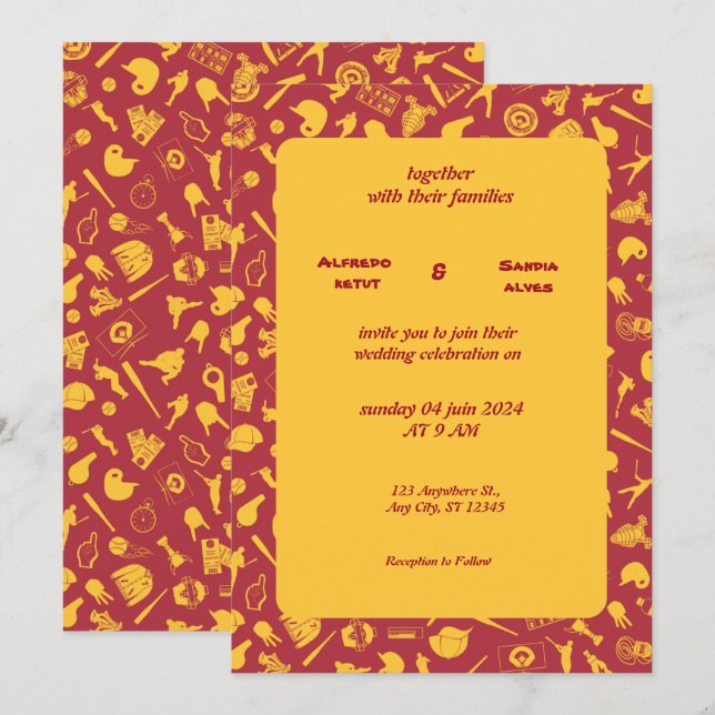Cartes d'invitation de mariage sur le thème du bas (Devant / Derrière)