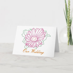 Cartes d'invitation de mariage Tournesol Fuchsia