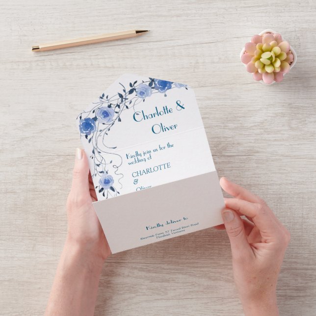 Cartes d'invitation de mariage tout-en-un à fleurs (Vidéo)