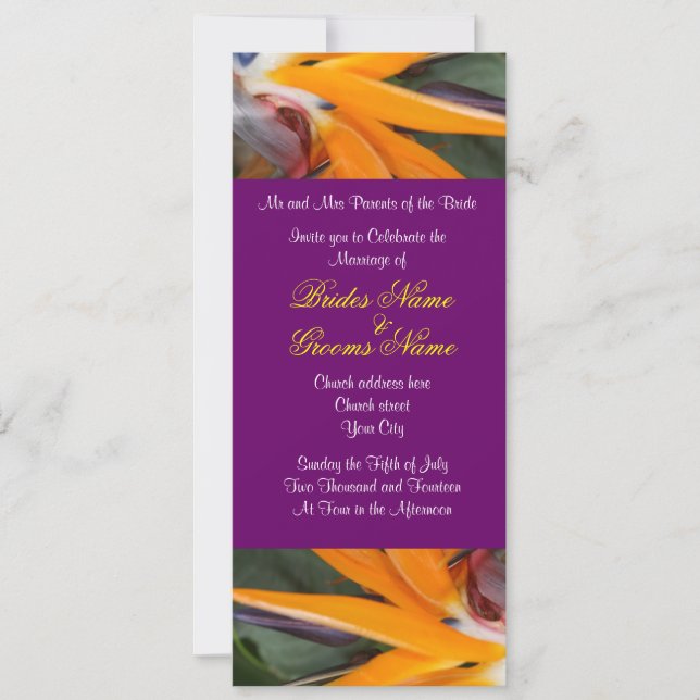 Cartes d'invitation de mariage tropical Passion au (Devant)