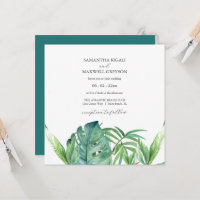 Cartes d'invitation de mariage tropicale aux palmi