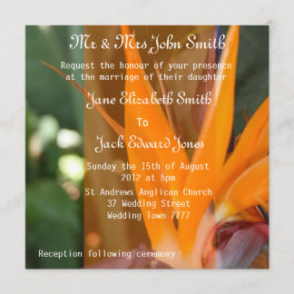 Cartes d'invitation de mariage tropicales Passion