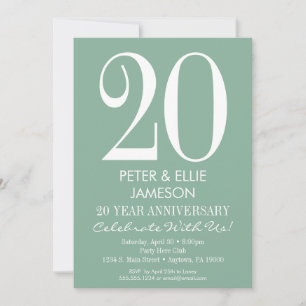 Cartes d'invitation de mariage vert menthe moderne