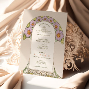 Cartes d'invitation de mariage vintage Art Nouveau