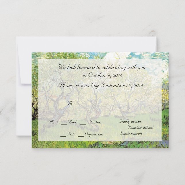 Cartes d'invitation de mariage vintage RSVP (Devant)