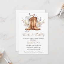 Cartes d'invitation de mariage western Boots and B
