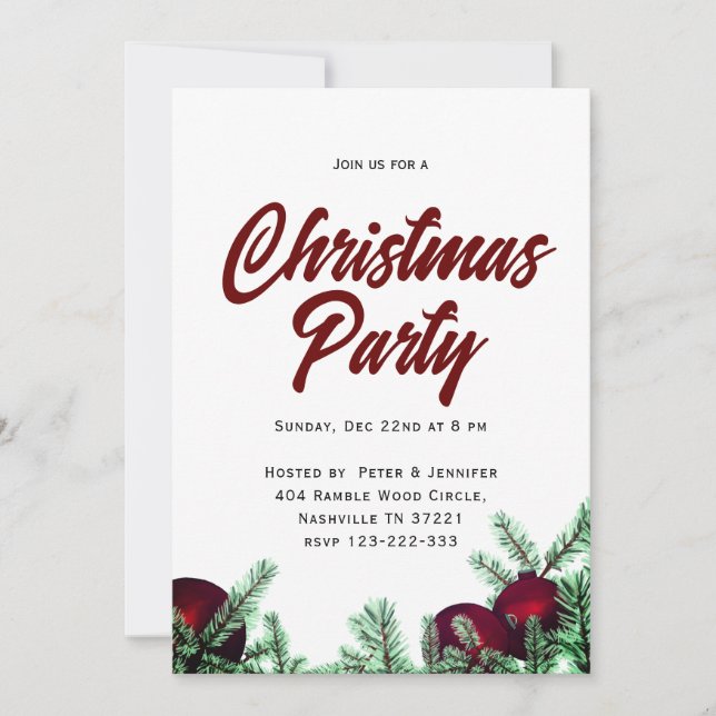 Cartes d'invitation de Noël (Devant)