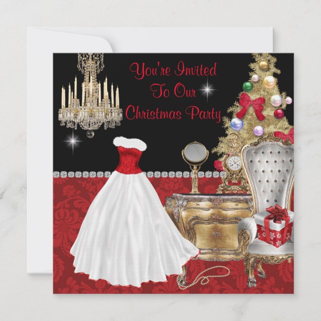 CARTES D'INVITATION DE NOËL AU CHARME VINTAGE (Devant)
