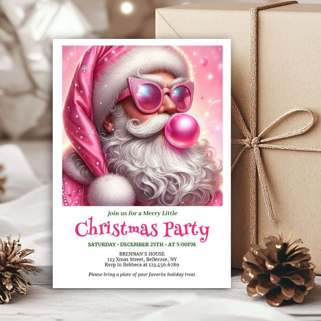 Cartes d'invitation de Noël Lunettes de soleil drô (Digital Funny Santa Sunglasses Christmas Invitation

)