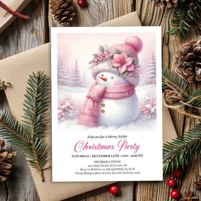 Cartes d'invitation de Noël numériques tendance po (Trendy Snowy Forest Kids Digital Christmas Invitation

)