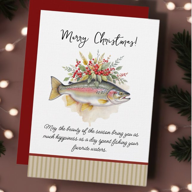 Cartes d'invitation de Noël pour la pêche (Celebrate the holiday season with our Fishing-Themed Christmas Cards collection! )