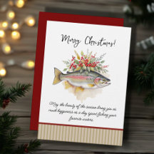 Cartes d'invitation de Noël pour la pêche