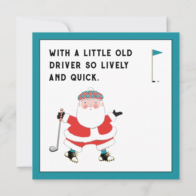 Cartes d'invitation de Noël pour le golf (Devant)