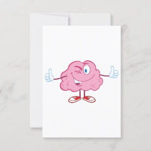 Cartes d'invitation de personnage de cerveau de de