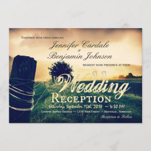 Cartes d'invitation de réception de mariage avec p