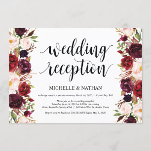 Cartes d'invitation de réception de mariage champê