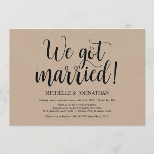 Cartes d'invitation de réception de mariage en elo