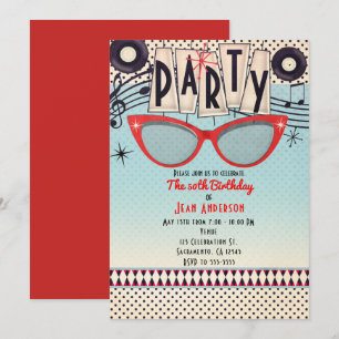 Cartes d'invitation de soirée rétro vintage des an