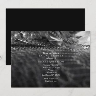 Cartes d'invitation Diamants et Perles Glamour Vin