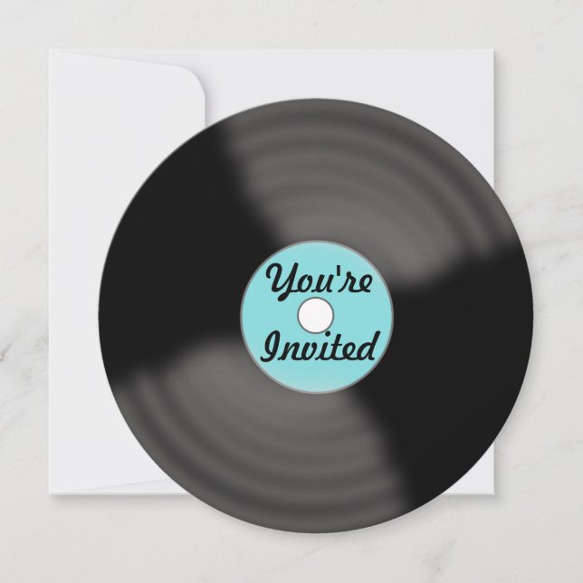 Cartes d'invitation Disques Vinyles (Devant)