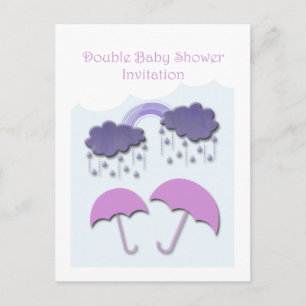 Cartes d'invitation double Baby shower