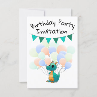 Cartes d'invitation dragon anniversaire enfant