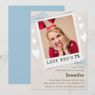Cartes d'invitation drôles pour 75 ans Fêter qui d