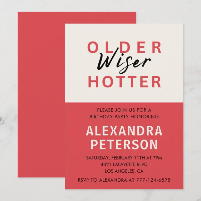 Cartes d'invitation drôles pour 79ème anniversaire (Devant / Derrière)