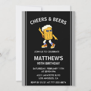 Cartes d'invitation drôles pour 95 ans Fête et Biè