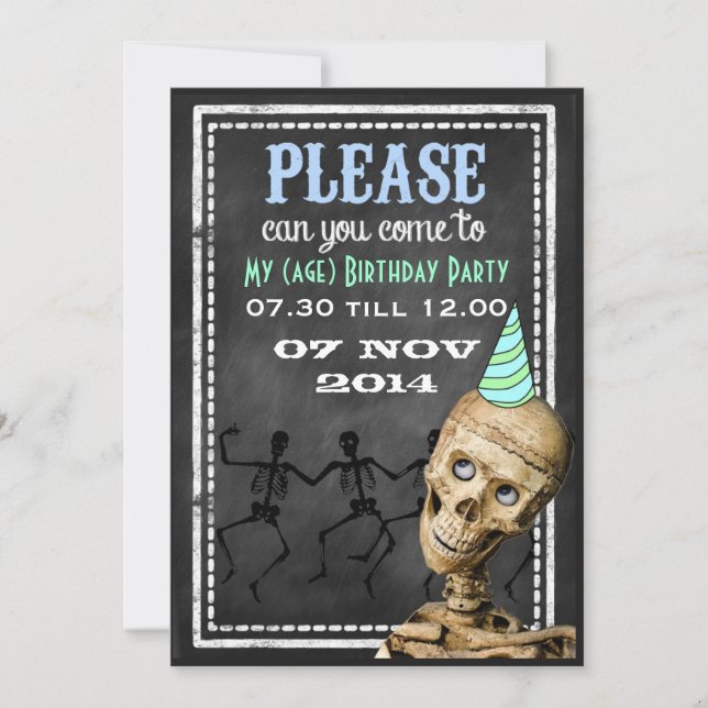 Cartes d'invitation drôles pour fête d'enfants sur (Devant)