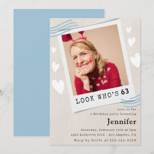 Cartes d'invitation drôles pour les 63 ans avec ph