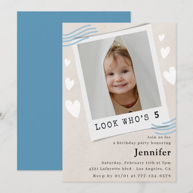 Cartes d'invitation drôles pour un 5ème anniversai (Devant / Derrière)