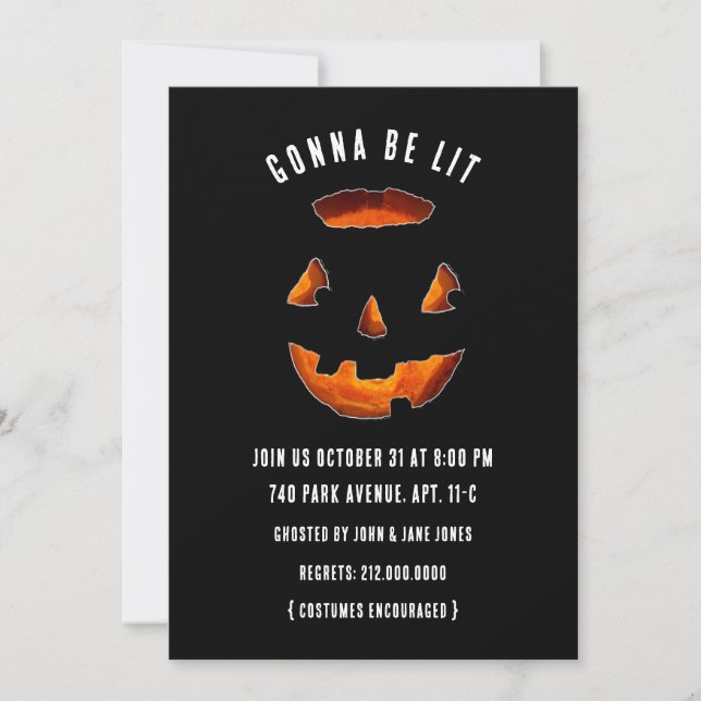 Cartes d'invitation drôles pour une fête d'Hallowe (Devant)