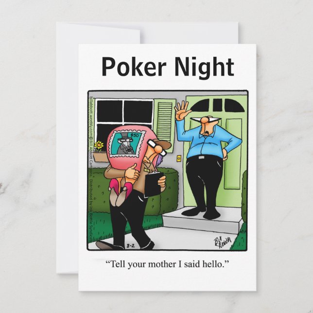 Cartes d'invitation drôles pour une soirée de poke (Devant)