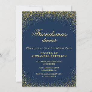 Cartes d'invitation Elegant Friendsmas Pailletées 