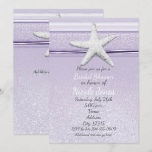 Cartes d'invitation élégantes à la plage avec étoi