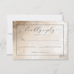 Cartes d'invitation élégantes aquarelle beige