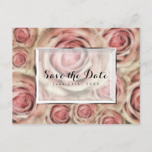 Cartes d'invitation élégantes avec des roses roses
