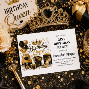 Cartes d'invitation élégantes en or noir pour l'an