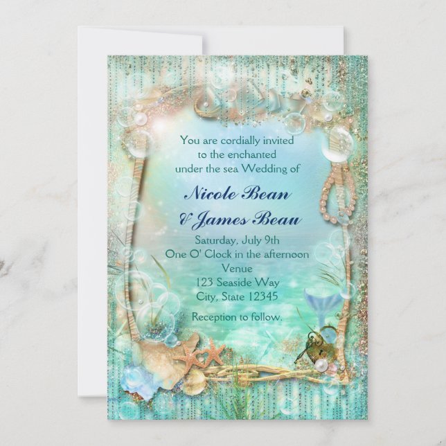 Cartes d'invitation élégantes et enchantées sous l (Devant)