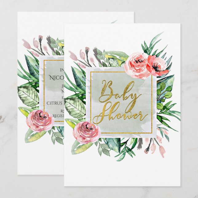 Cartes d'invitation élégantes et modernes pour une (Devant / Derrière)