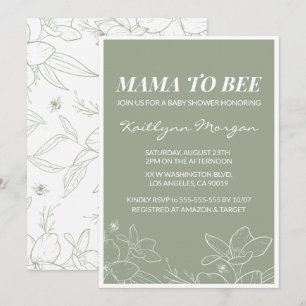 Cartes d'invitation élégantes florales pour Baby S